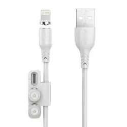 KABEL MAGNETYCZNY 3W1 USB-C / LIGHTNING / MICRO USB 2.4A 1M BIAŁY FONENG X62