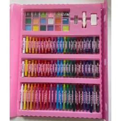 ZESTAW PLASTYCZNY DO MALOWANIA DLA DZIECI 208 ELEMENTÓW W WALIZCE 3+