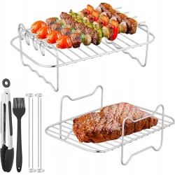 STOJAK DO GRILLOWANIA SIATKA DO FRYTKOWNICY POWIETRZNEJ + AKCESORIA