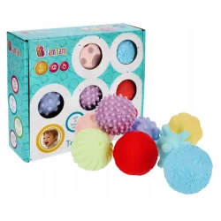 PIŁECZKI SENSORYCZNE DLA NIEMOWLĄT 8 SZT. BAM BAM 6M+