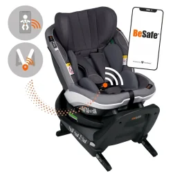 OBROTOWY FOTELIK SAMOCHODOWY BESAFE IZI TURN M I-SIZE ANTHRACITE MESH Z APLIKACJĄ BEZPIECZEŃSTWA