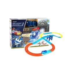 ROBOT TRAINS ŚWIECĄCY KAY ZESTAW Z TORAMI COBI 3+