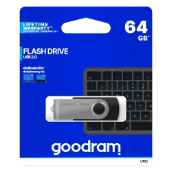 PENDRIVE GOODRAM UTS2 64GB USB 2.0 CZARNY Z OBUDOWĄ METALOWĄ