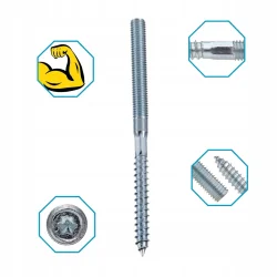 WKRĘTY DWUGWINTOWE DO DREWNA 8 X 140MM 150SZT. KOELNER