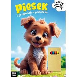 PIESEK I PRZYJACIELE Z PODWÓRKA. KOLOROWANKA Z NAKLEJKAMI + KREDKI