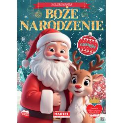 BOŻE NARODZENIE. KOLOROWANKA Z NAKLEJKAMI