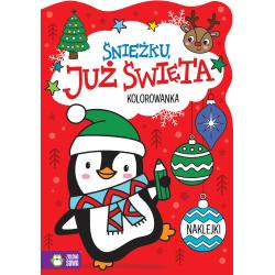 ŚNIEŻKU JUŻ ŚWIĘTA! KOLOROWANKA Z NAKLEJKAMI
