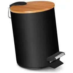 ELEGANCKI KOSZ NA ŚMIECI VMBATHROOMS 3L CZARNY Z PEDAŁEM I WEWNĘTRZNYM POJEMNIKIEM