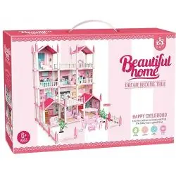 DOMEK DLA LALEK WILLA Z MEBLAMI I TARASEM MOLOK 6+