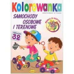 SAMOCHODY OSOBOWE I TERENOWE. KOLOROWANKA Z NAKLEJKAMI