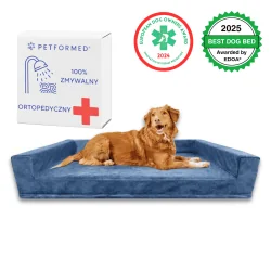 MATERAC LEGOWISKO ORTOPEDYCZNE DLA PSA Z BOCZKAMI PETFORMED XXL 120X71 CM GRANATOWE