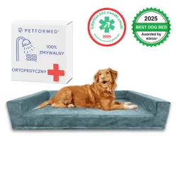 MATERAC LEGOWISKO ORTOPEDYCZNE DLA PSA Z BOCZKAMI PETFORMED XXL 120X71 CM ZIELONE
