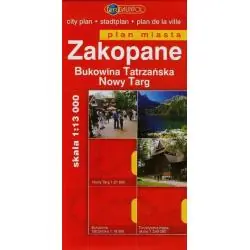 ZAKOPANE, BUKOWINA TATRZAŃSKA, NOWY TARG. PLAN MIASTA SKALA 1:13 000