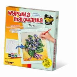 WYPUKŁA MALOWANKA KWIATY FIOŁKI ZESTAW KREATYWNY MIRAGE HOBBY