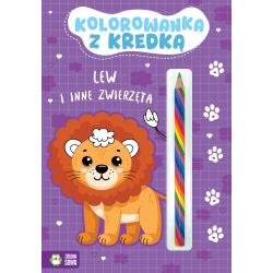 LEW I INNE ZWIERZĘTA. KOLOROWANKA Z KREDKĄ