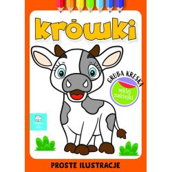 KRÓWKI. GRUBA KRESKA. KOLOROWANKA Z NAKLEJKAMI