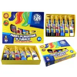 FARBY PLAKATOWE W TUBACH 6 KOLORÓW ASTRA