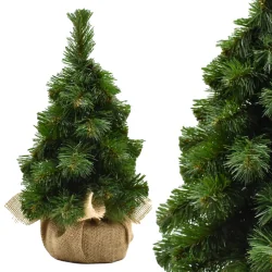 CHOINKA MAŁA SZTUCZNA W JUCIE 35 CM