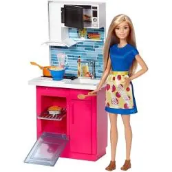 LALKA BARBIE Z KUCHNIĄ I AKCESORIAMI MATTEL 3+