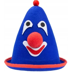 NIEBIESKI KAPELUSZ FILCOWY KLAUN