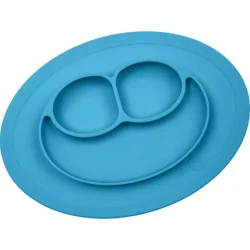 SILIKONOWY TALERZYK Z PODKŁADKĄ MINI MAT NIEBIESKI 2W1