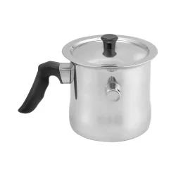 GARNEK DO GOTOWANIA MLEKA KINGHOFF 1L STALOWY Z GWIZDKIEM