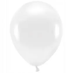 BALONY EKOLOGICZNE METALICZNE BIAŁE 30 CM ZESTAW 10 SZTUK