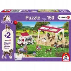 PUZZLE WYBIEGO DLA KONIA 150 ELEMENTÓW + 2 FIGURKI SCHLEICH 7+