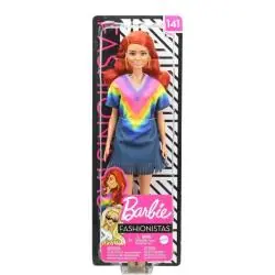 LALKA MODOWA BARBIE FASHIONISTAS RUDA W KWIATOWEJ SUKIENCE BOHO MATTEL 3+