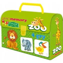 MEMORY W KUFERKU ZWIERZĘTA ZOO 4 EDUKACYJNE GRY DLA DZIECI ADAMIGO 3+