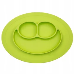 SILIKONOWY TALERZYK Z PODKŁADKĄ 2W1 ZIELONY MINI MAT