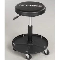 OBROTOWY STOŁEK WARSZTATOWY PROWORKS – REGULOWANY TABORET Z PÓŁKĄ NA NARZĘDZIA 135 KG