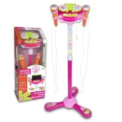 MIKROFON SCENICZNY DLA DZIECI BONTEMPI GIRL ZE STATYWEM I EFEKTAMI ŚWIETLNYMI 3+