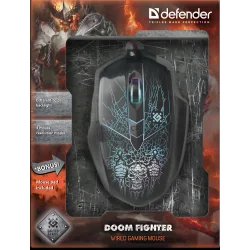 MYSZ GAMINGOWA PRZEWODOWA DEFENDER DOOM FIGHTER GM-260L CZARNA + PODKŁADKA