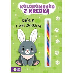 KRÓLIK I INNE ZWIERZĘTA. KOLOROWANKA Z KREDKĄ