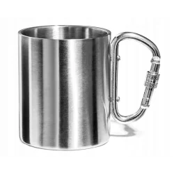 KUBEK TURYSTYCZNY STALOWY Z KARABIŃCZYKIEM 300ML