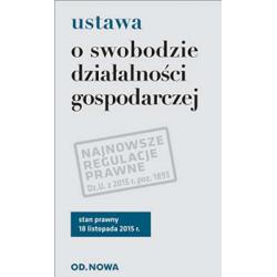 USTAWA O SWOBODZIE DZIAŁALNOŚCI GOSPODARCZEJ 18.11.2015