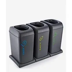 KOSZ DO SEGREGACJI 3X40L CZARNY NA KÓŁKACH