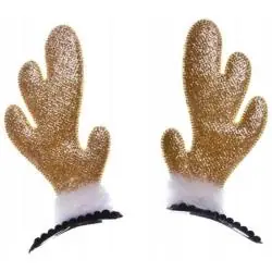 SPINKI BROKATOWE ROGI RENIFERA 2 SZTUKI ZŁOTE