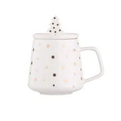 KUBEK Z POKRYWKĄ PORCELANOWY 370 ML CHOINKA ALTOM DESIGN