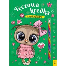 SÓWKA. TĘCZOWA KREDKA Z NAKLEJKAMI