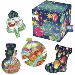 KALENDARZ ADWENTOWY PUZZLE GIBSONS ŚWIĄTECZNE KSZTAŁTY – 22 WZORY + DODATKI