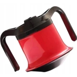 KUBEK ERGONOMICZNY Z PODWÓJNYM UCHWYTEM 250 ML Z POKRYWKĄ