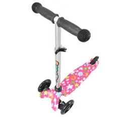 HULAJNOGA 3-KOŁOWA LAUBR SPORT MIDI PINK FLOWERS DLA DZIECI 3+