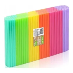 SŁOMKI PLASTIKOWE WIELOKROTNEGO UŻYTKU KOLOROWE 200 SZTUK