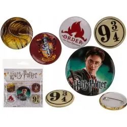 PRZYPINKI DO UBRAŃ PLECAKA HARRY POTTER 5 SZTUK – ZESTAW DLA FANÓW