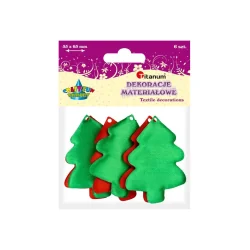 CHOINKI MATERIAŁOWE DEKORACYJNE 5.5X6.5 CM 6 SZTUK