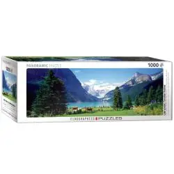 PUZZLE KANADA GÓRY ROCKIES WIDOK NA JEZIORO 1000 ELEMENTÓW EUROGRAPHIC 14+
