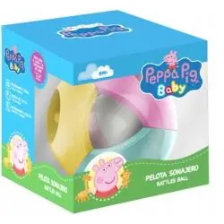 PIŁKA GRZECHOTKA PEPPA PIG ZABAWKA DLA NIEMOWLĄT 0+