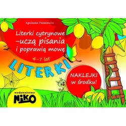 LITERKI CYTRYNOWE Z NAKLEJKAMI 4-7 LAT